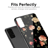 Black Spring Floral Glass Case for Samsung Galaxy F14 5G