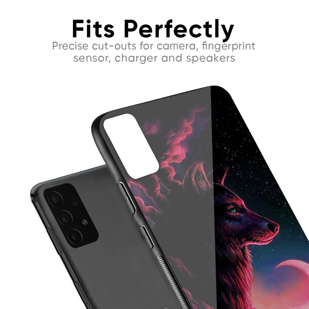Moon Wolf Glass Case for Samsung Galaxy F41