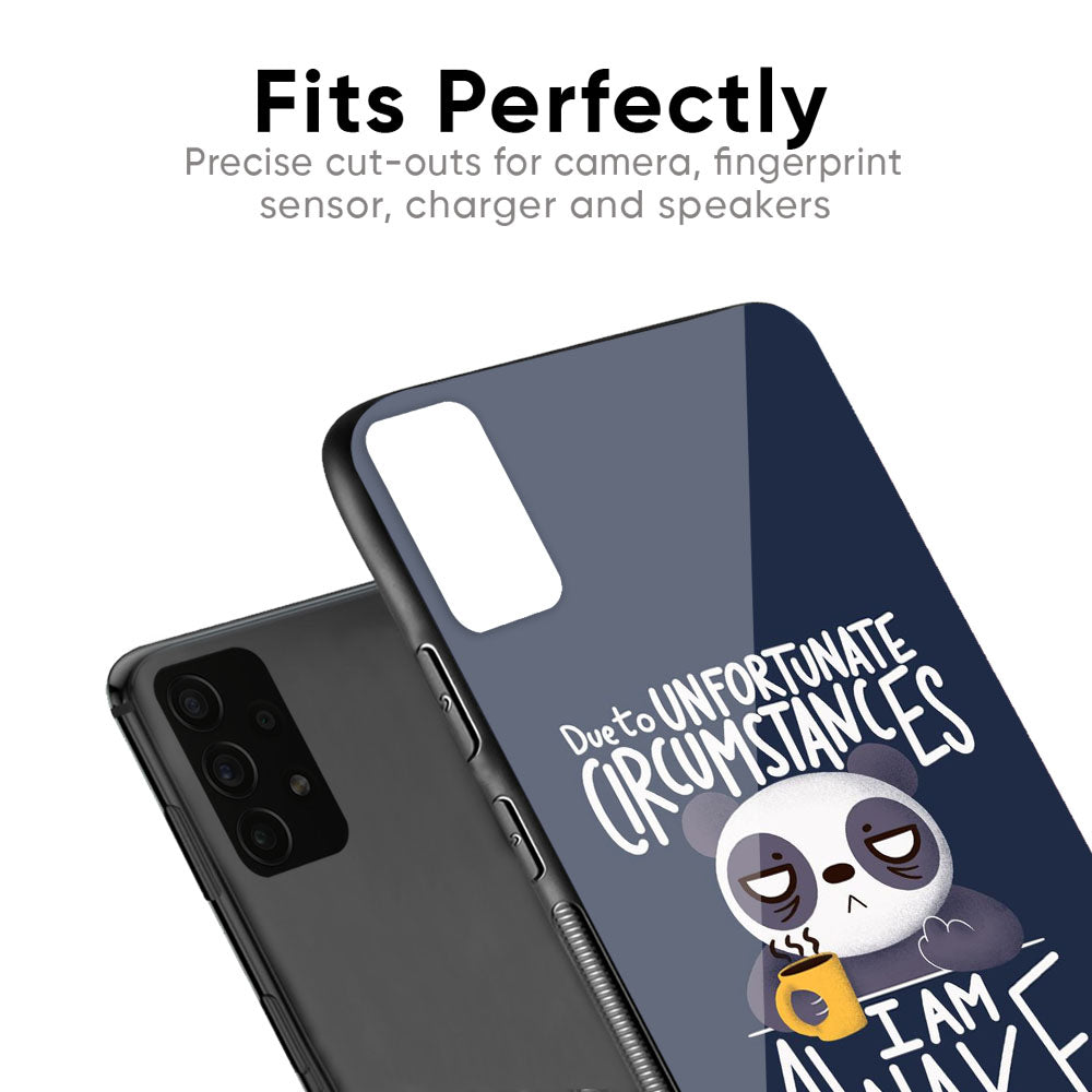 Struggling Panda Glass Case for Samsung Galaxy F41