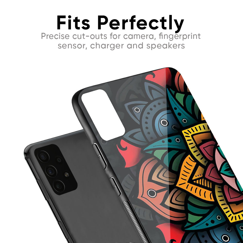 Retro Gorgeous Flower Glass Case for Samsung Galaxy F41