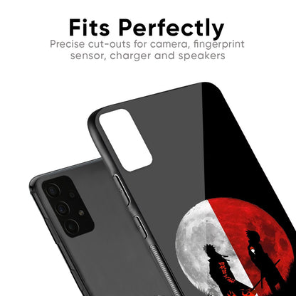 Anime Red Moon Glass Case for Samsung Galaxy F41