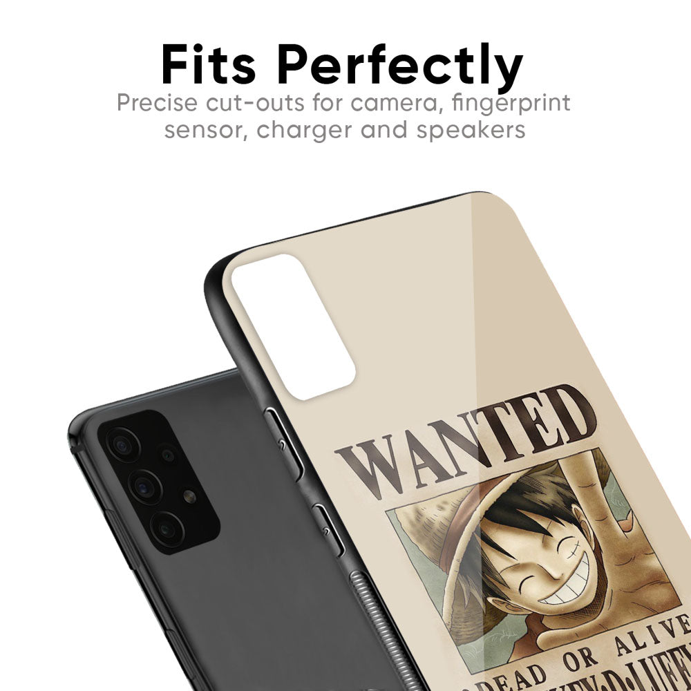 Luffy Wanted Glass Case for Samsung Galaxy F41