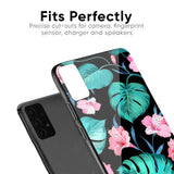 Tropical Leaves & Pink Flowers Glass case for OnePlus 7