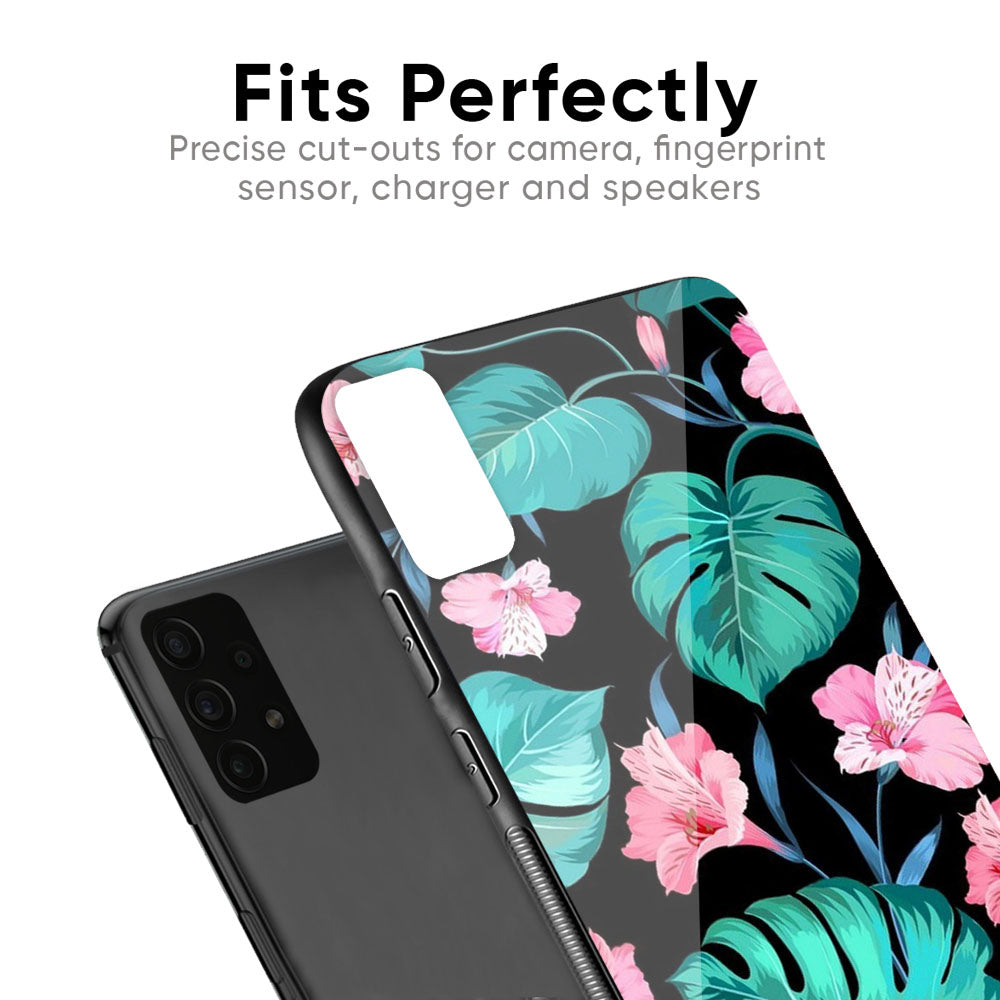Tropical Leaves & Pink Flowers Glass case for Huawei P30 Pro