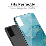 Blue Golden Glitter Glass Case for OnePlus 7T Pro