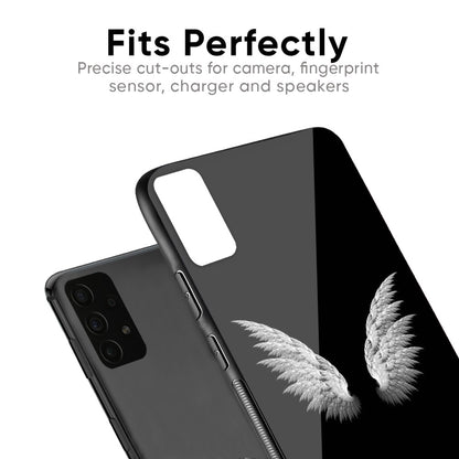 White Angel Wings Glass Case for Samsung Galaxy F41