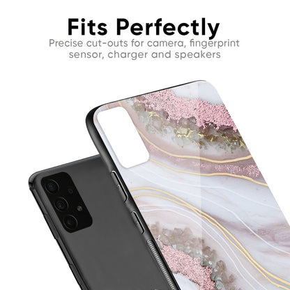 Pink & Gold Gllitter Marble Glass Case for Xiaomi Mi A3