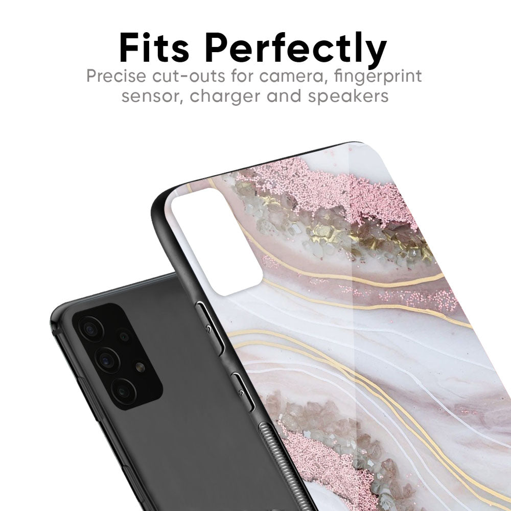 Pink & Gold Gllitter Marble Glass Case for Huawei P30 Pro