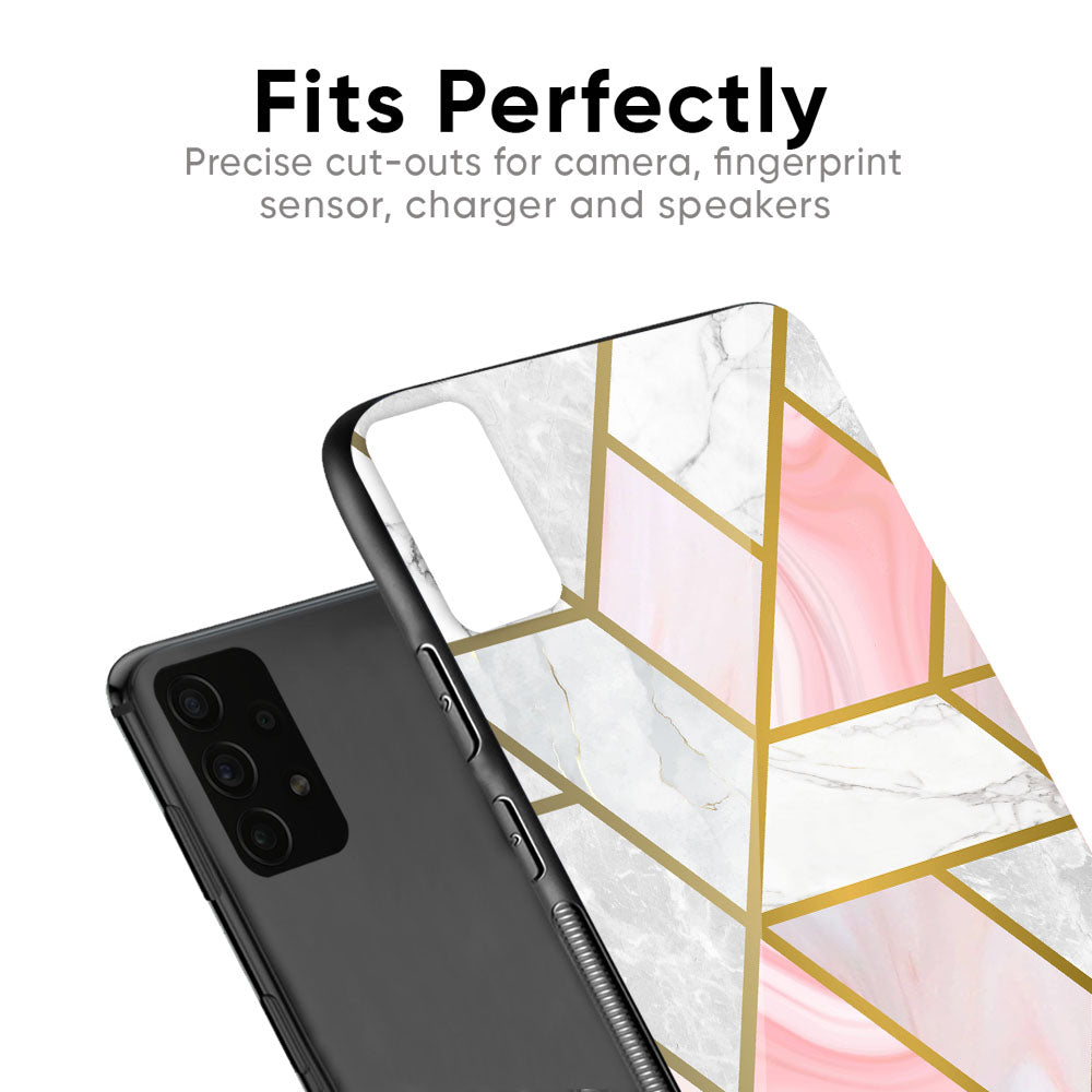 Geometrical Marble Glass Case for Vivo V15 Pro