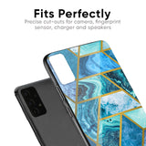 Turquoise Geometrical Marble Glass Case for Samsung Galaxy S10 Plus