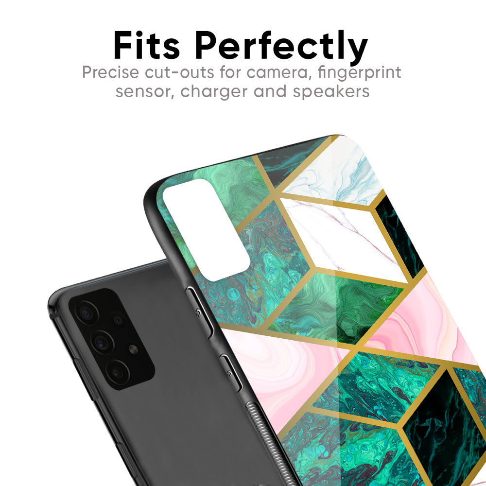 Seamless Green Marble Glass Case for Samsung Galaxy F41
