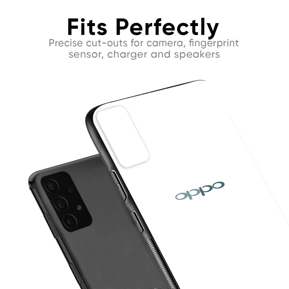 Arctic White Glass Case for Oppo A58 5G