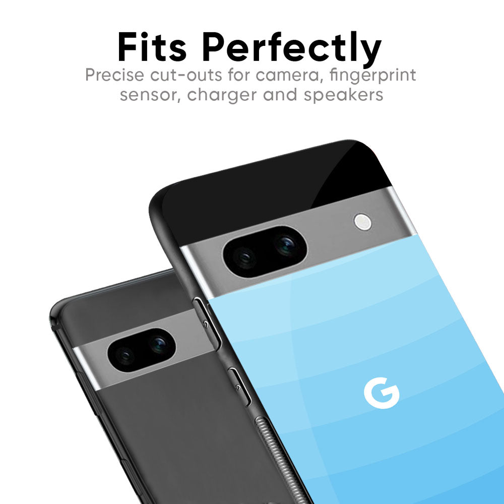 Wavy Blue Pattern Glass Case for Google Pixel 8 Pro