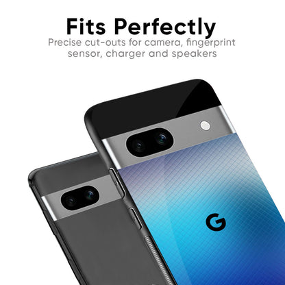 Blue Rhombus Pattern Glass Case for Google Pixel 8 Pro