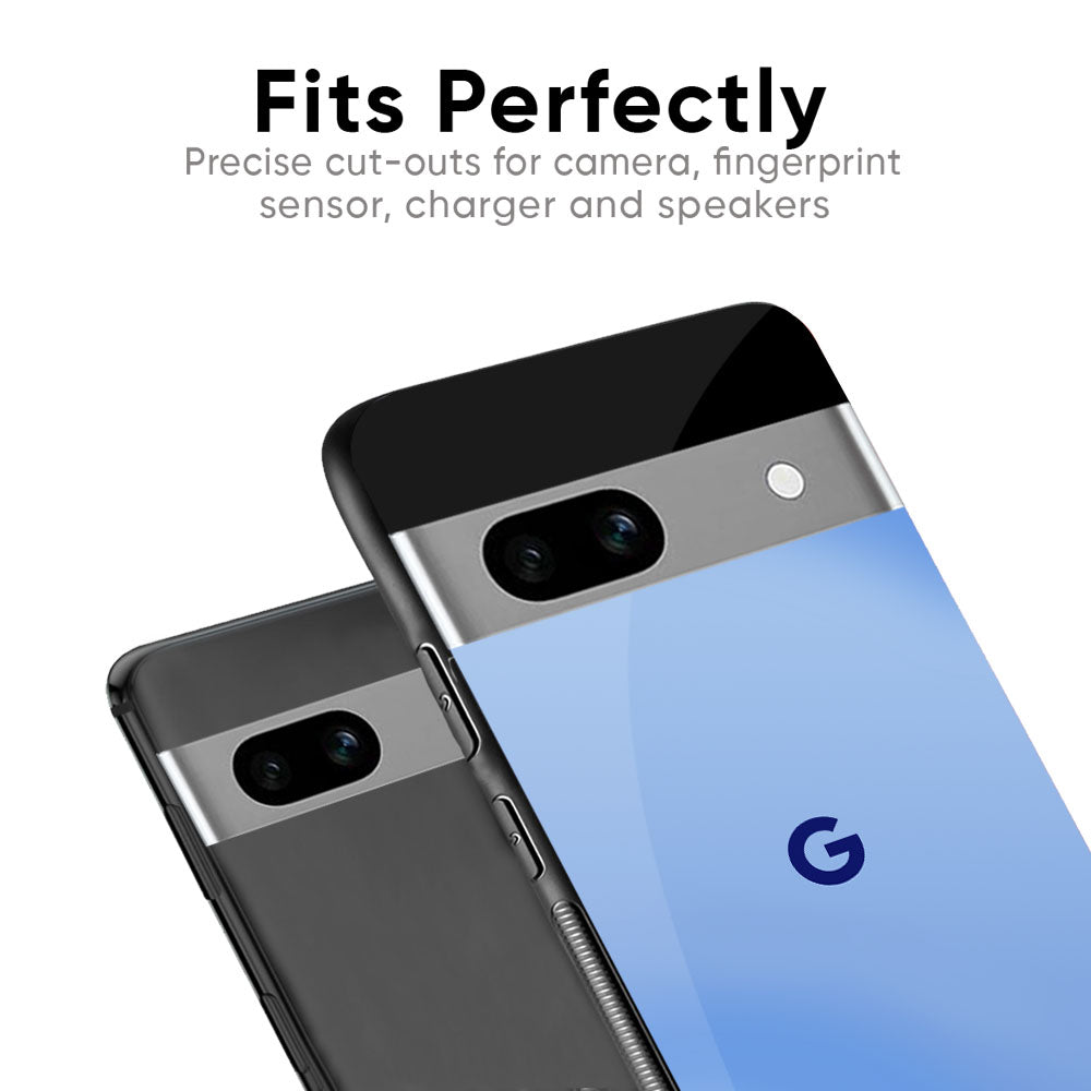 Vibrant Blue Texture Glass Case for Google Pixel 8 Pro