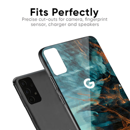 Golden Splash Glass Case for Google Pixel 6a