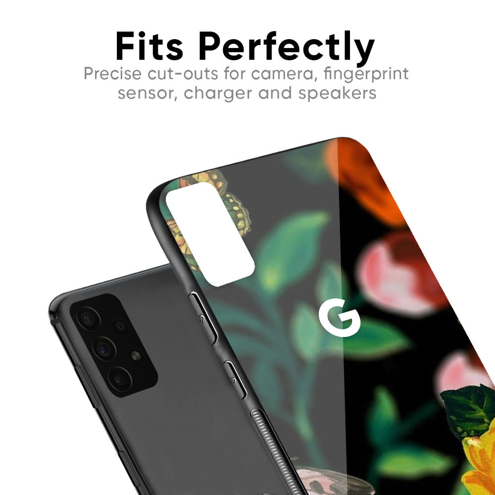 Flowers & Butterfly Glass Case for Google Pixel 6a
