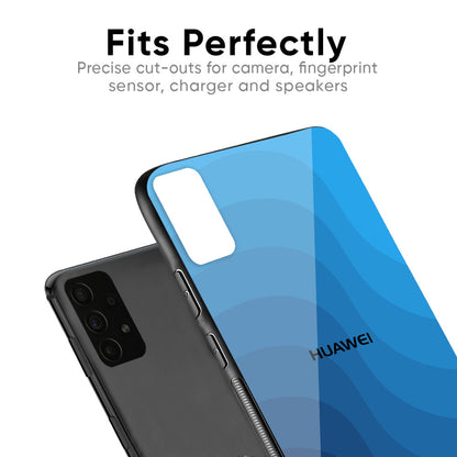 Blue Wave Abstract Glass Case for Huawei P30 Pro