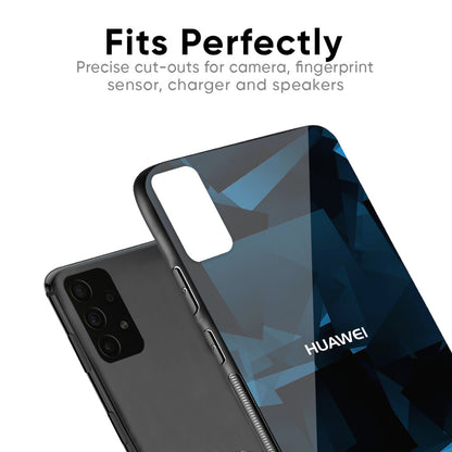 Polygonal Blue Box Glass Case For Huawei P30 Pro