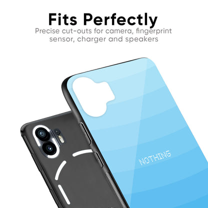 Wavy Blue Pattern Glass Case for Nothing Phone 1