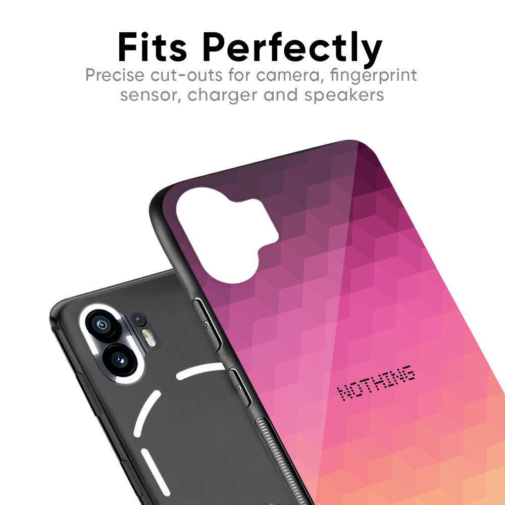 Geometric Pink Diamond Glass Case for Nothing Phone 1