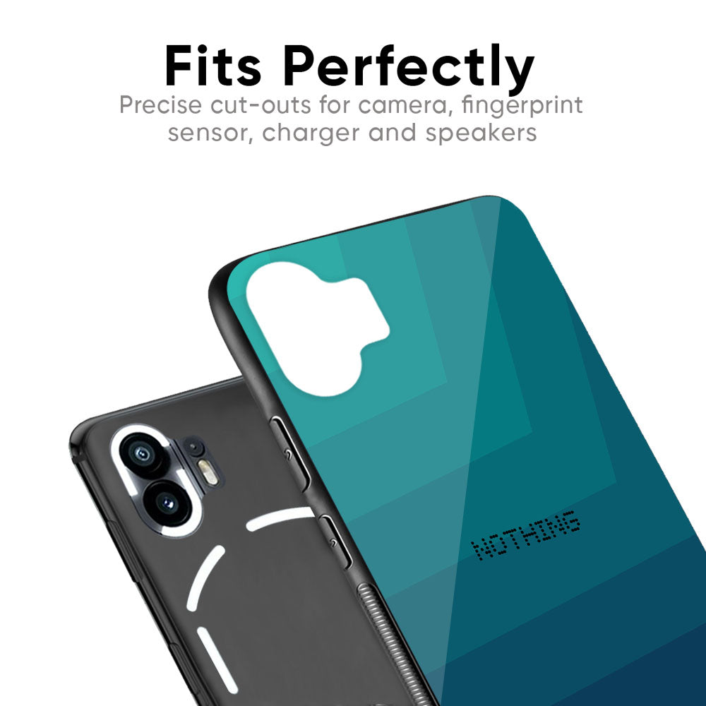 Green Triangle Pattern Glass Case for Nothing Phone 1