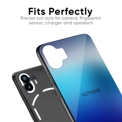Blue Rhombus Pattern Glass Case for Nothing Phone 1