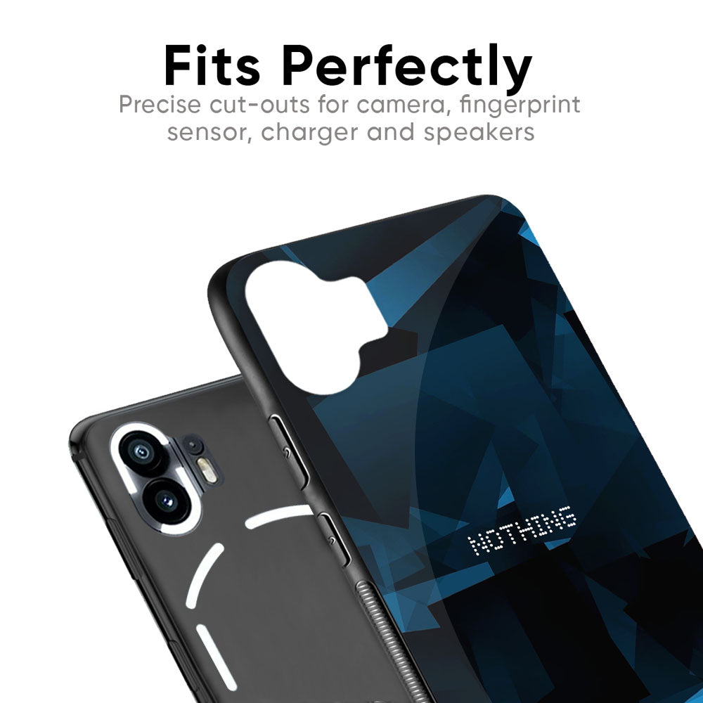 Polygonal Blue Box Glass Case For Nothing Phone 2
