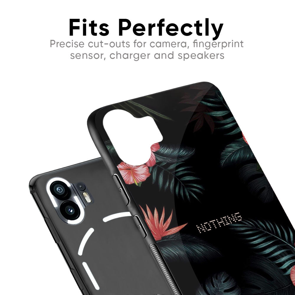 Tropical Art Flower Glass Case for Nothing Phone 2