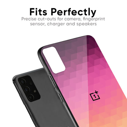 Geometric Pink Diamond Glass Case for OnePlus 9RT