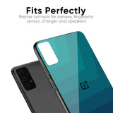 Green Triangle Pattern Glass Case for OnePlus 7T