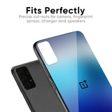 Blue Rhombus Pattern Glass Case for OnePlus 7T