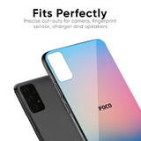 Blue & Pink Ombre Glass case for Poco X2