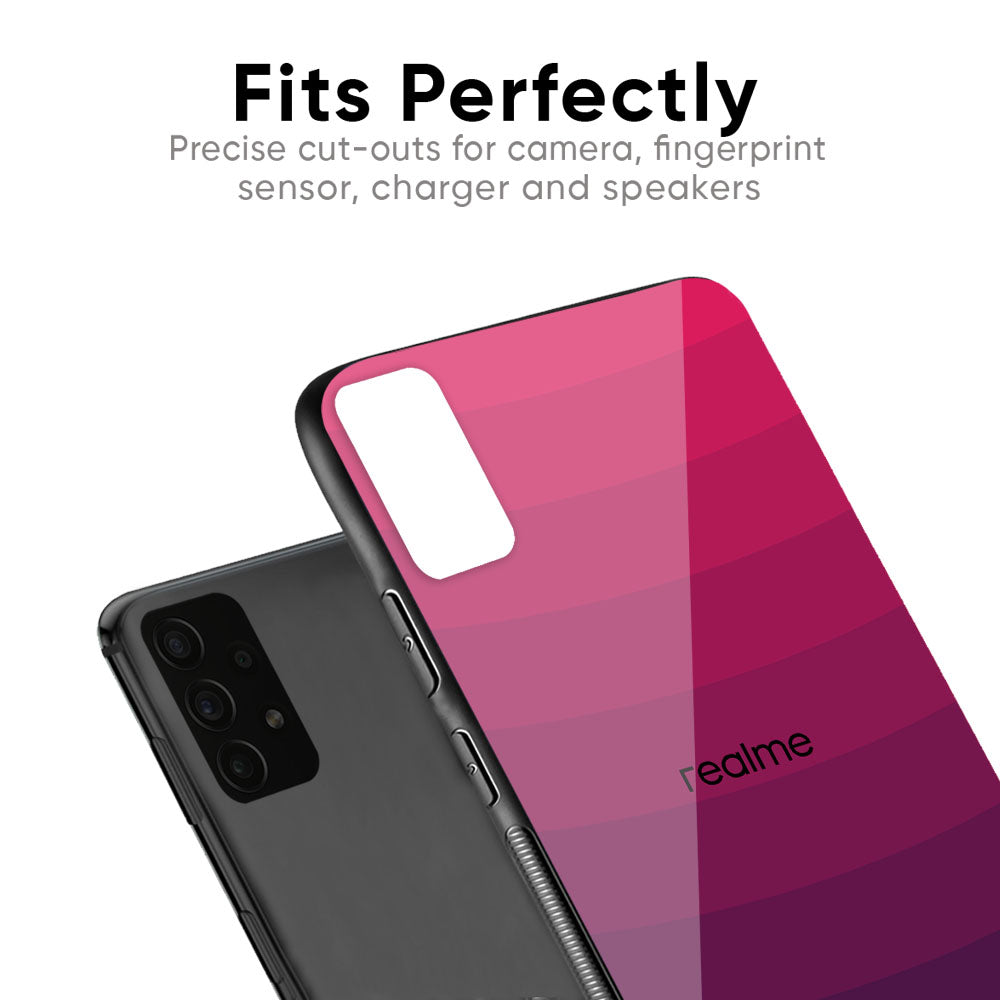 Wavy Pink Pattern Glass Case for Realme 3 Pro