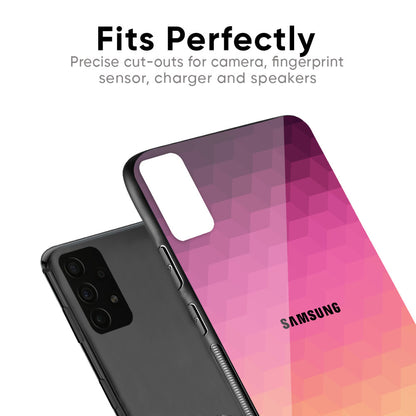 Geometric Pink Diamond Glass Case for Samsung Galaxy A70