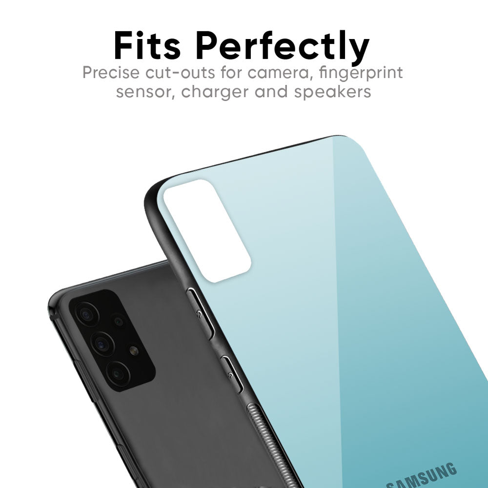 Arctic Blue Glass Case For Samsung Galaxy F41