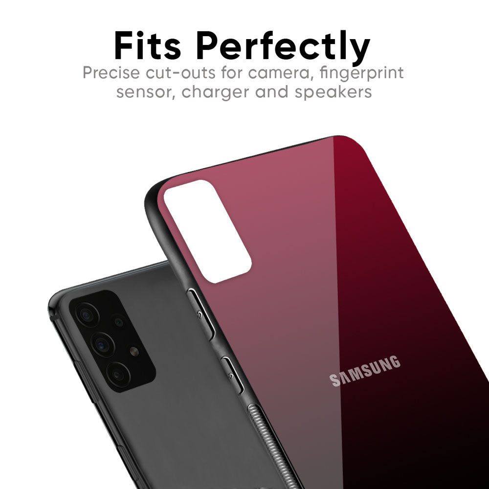 Wine Red Glass Case For Samsung Galaxy F41