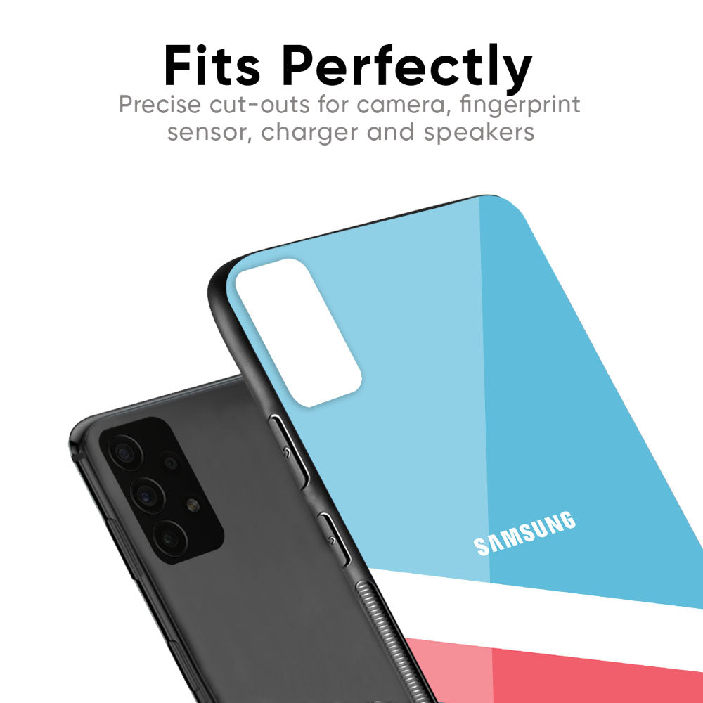 Pink & White Stripes Glass Case For Samsung Galaxy A31