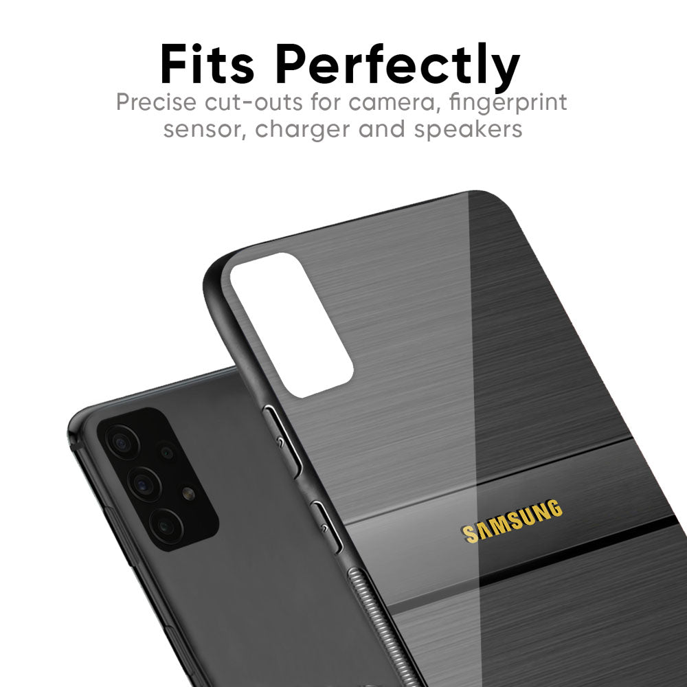 Grey Metallic Glass Case For Samsung Galaxy F41