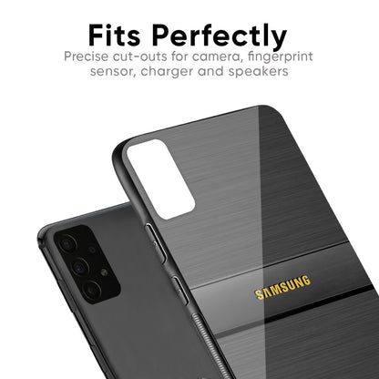 Grey Metallic Glass Case For Samsung Galaxy F41