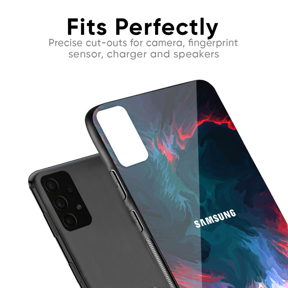 Brush Art Glass Case For Samsung Galaxy F41