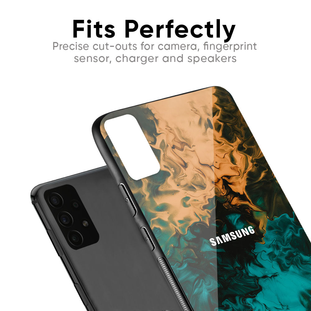 Watercolor Wave Glass Case for Samsung Galaxy F41