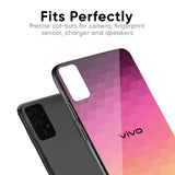 Geometric Pink Diamond Glass Case for Vivo V15 Pro