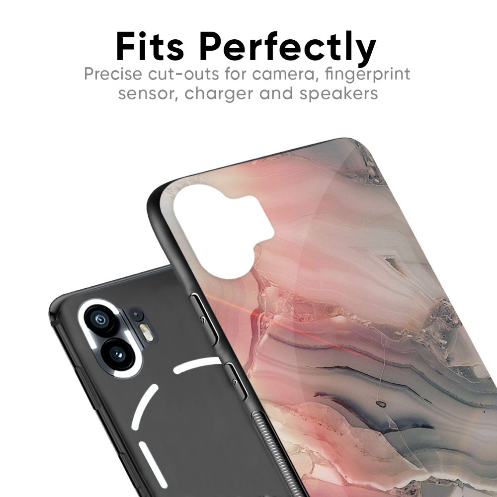Pink And Grey Marble Glass Case For Nothing Phone 2