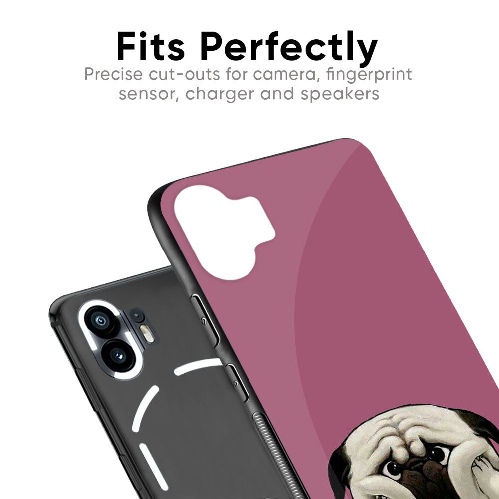 Funny Pug Face Glass Case For Nothing Phone 2