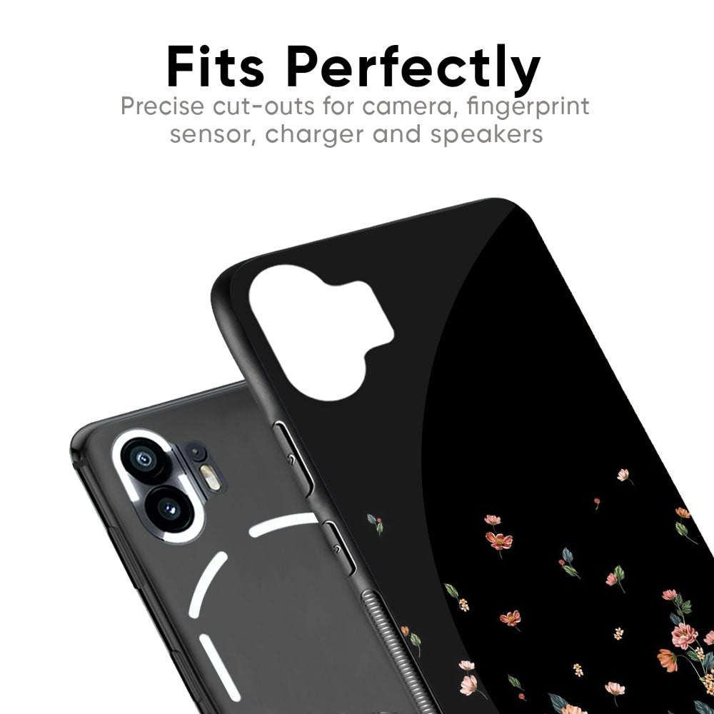 Floating Floral Print Glass Case for Nothing Phone 2