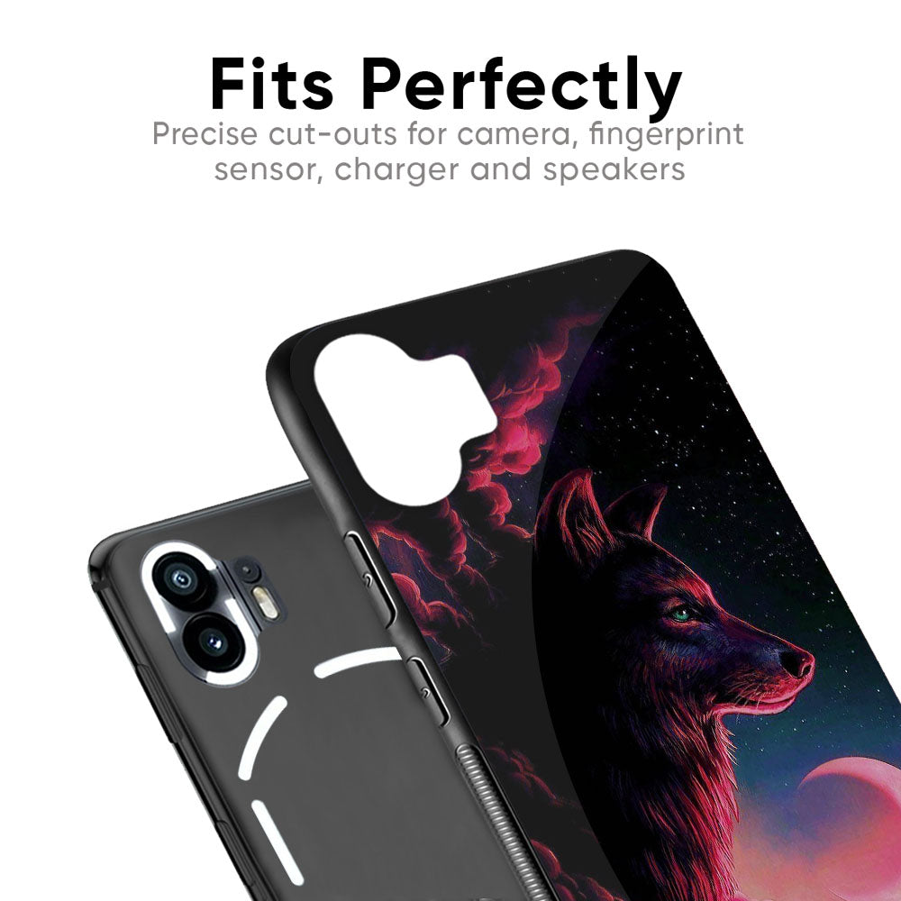 Moon Wolf Glass Case for Nothing Phone 2
