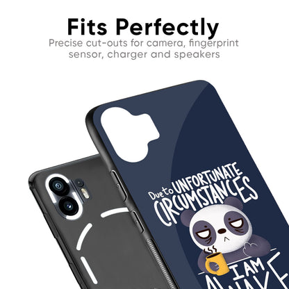 Struggling Panda Glass Case for Nothing Phone 2
