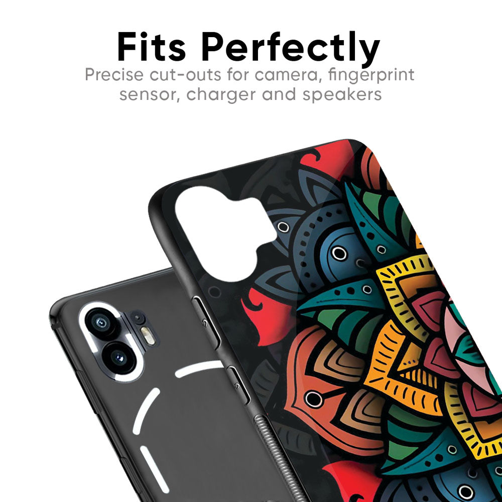 Retro Gorgeous Flower Glass Case for Nothing Phone 2