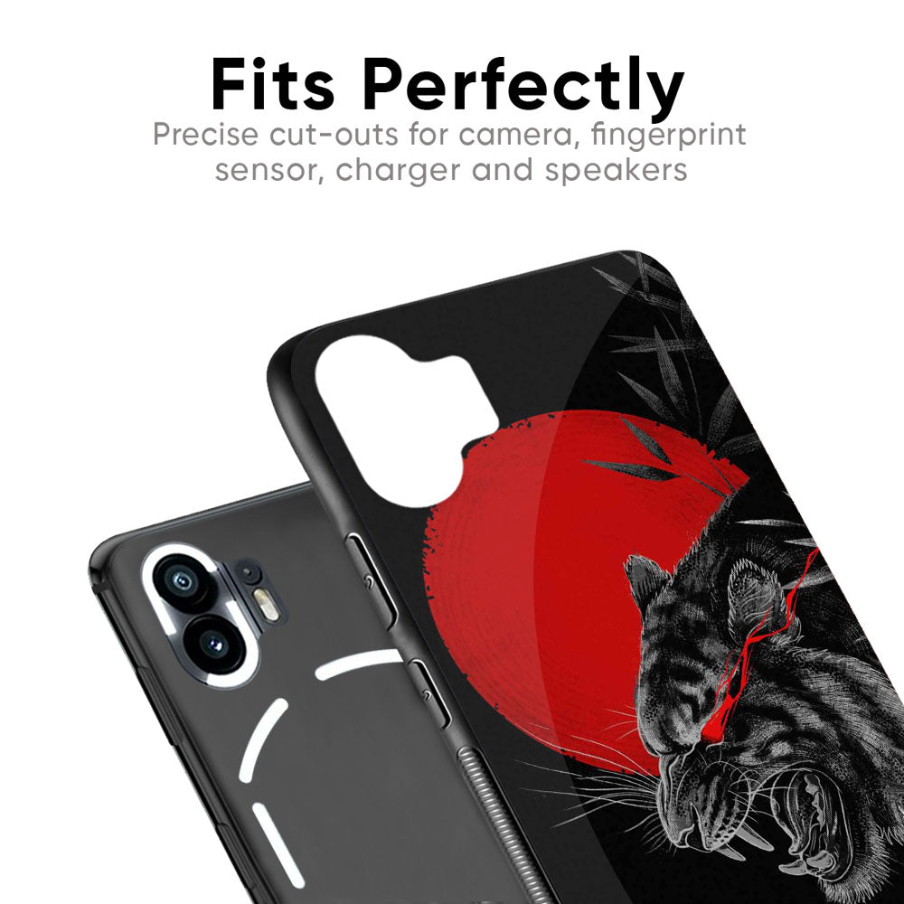 Red Moon Tiger Glass Case for Nothing Phone 2